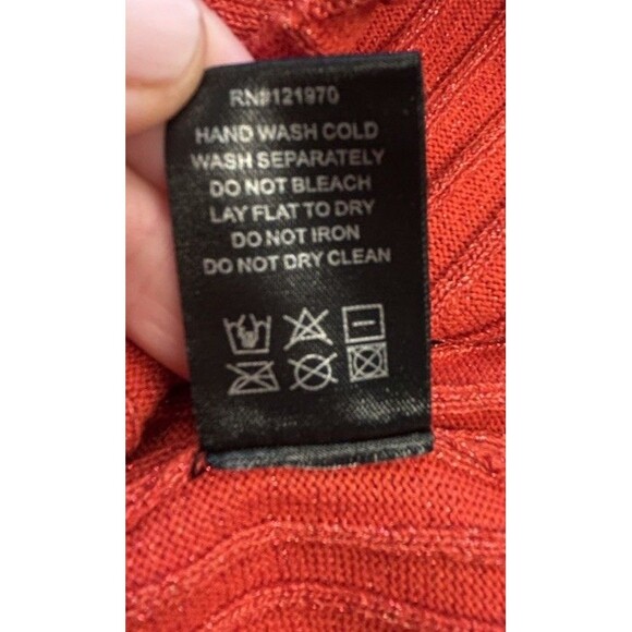 New Flying Tomato Red Sparkly Sweater Short Sleeve Sz M Festive Holiday - Picture 7 of 9